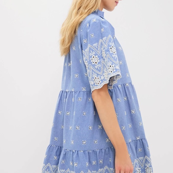 Tuckernuck Chambray Embroidered Crawford Dress - Picture 4 of 6